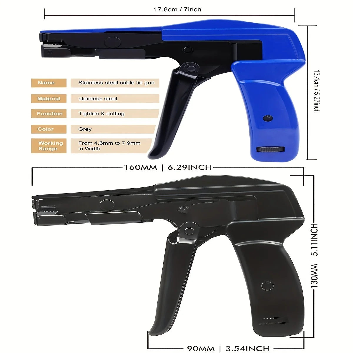 Outil de serrage de câbles, pistolet de serrage