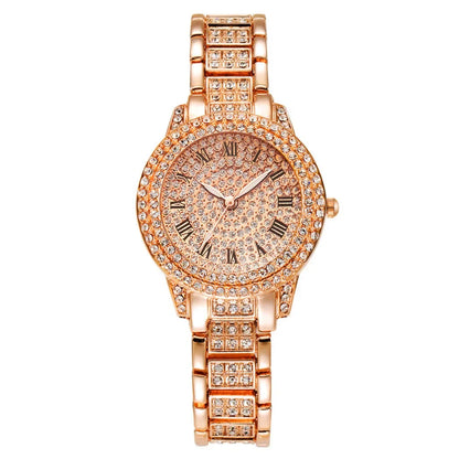 Lot de 2 montres de luxe à diamant pour femmes