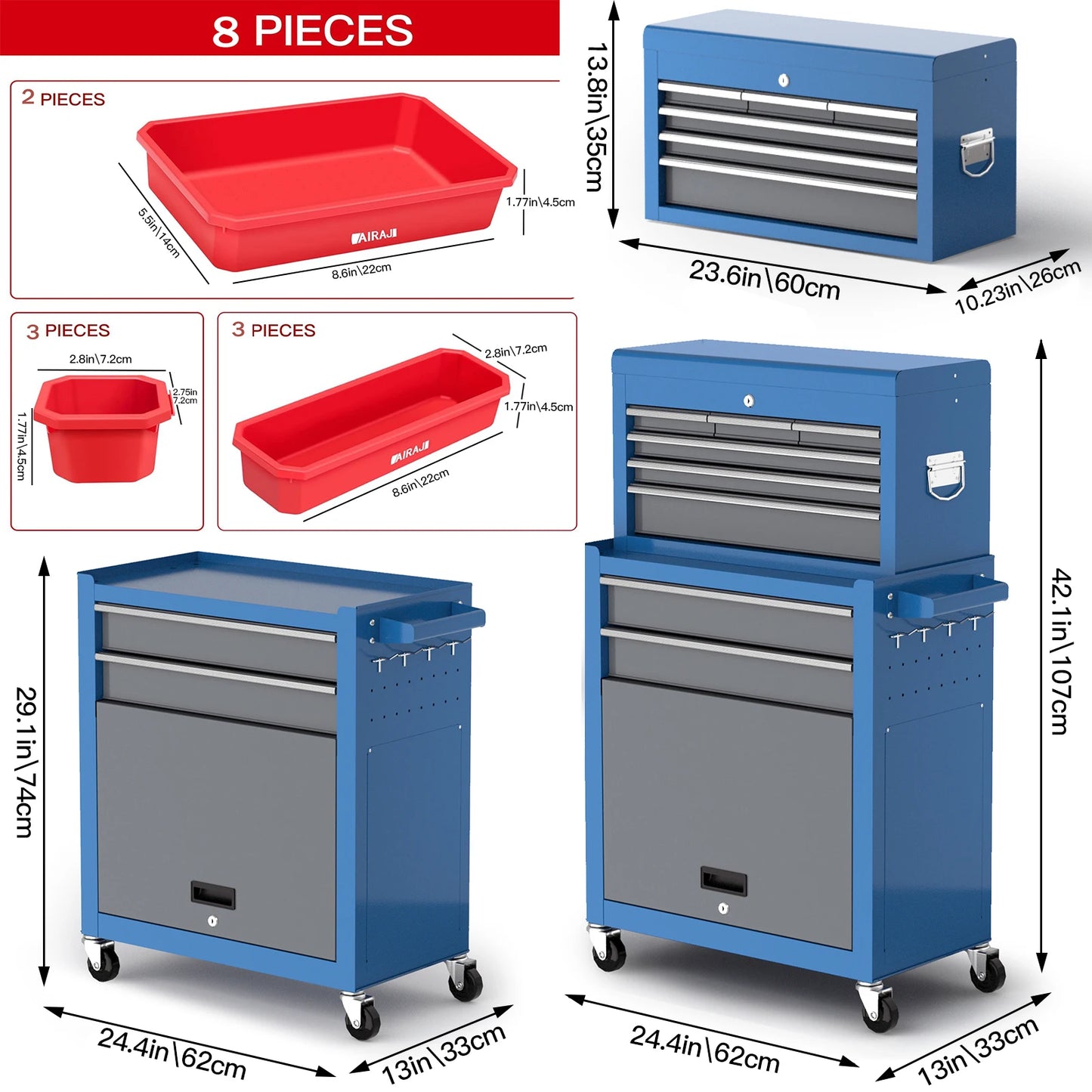 ARMOIRE A OUTILS DE 8 RANGEMENTS