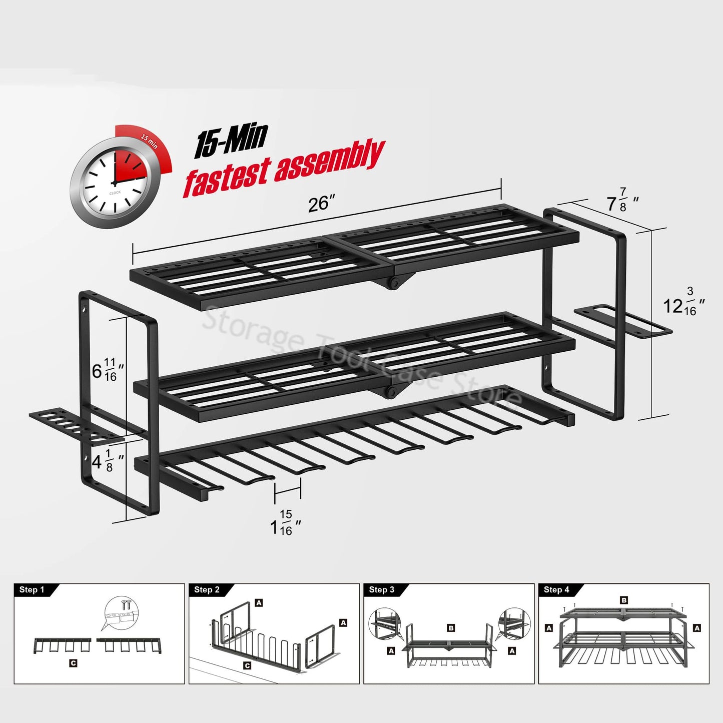 Armoire à outils à 3 niveaux