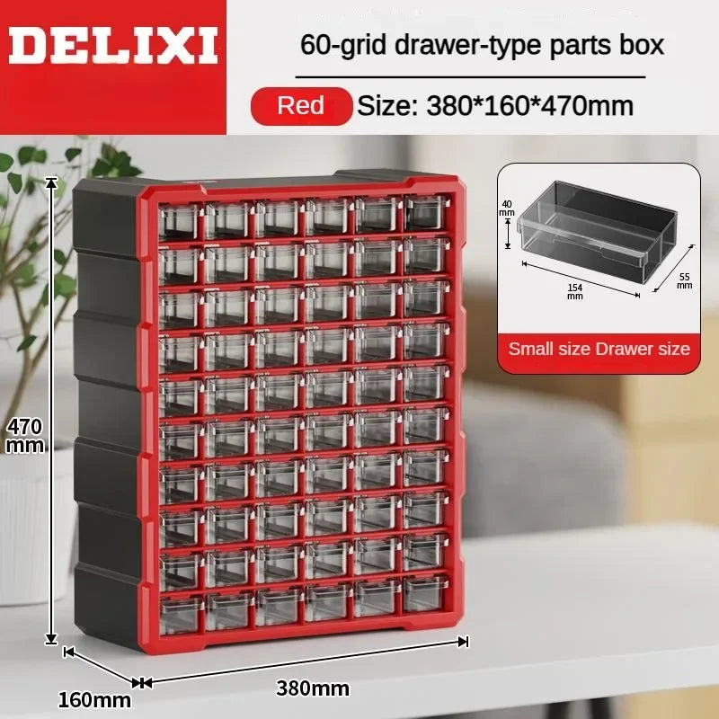 Boîtes de rangement en plastique dur pour outils, pièces d'outils, vis, coffre à outils, tiroirs, travail, professionnel, maison, outils, emballage