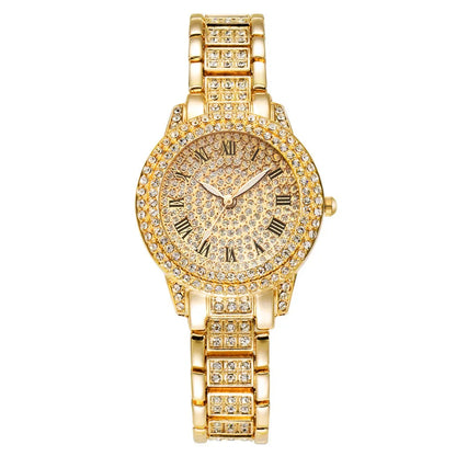 Lot de 2 montres de luxe à diamant pour femmes