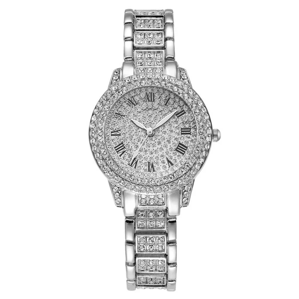 Lot de 2 montres de luxe à diamant pour femmes