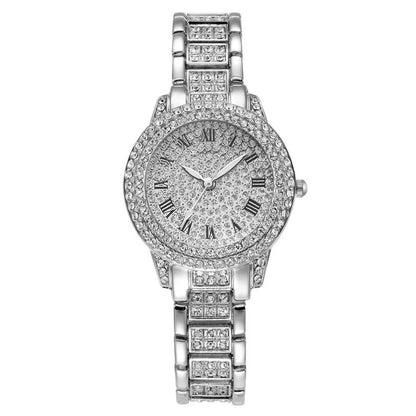 Lot de 2 montres de luxe à diamant pour femmes