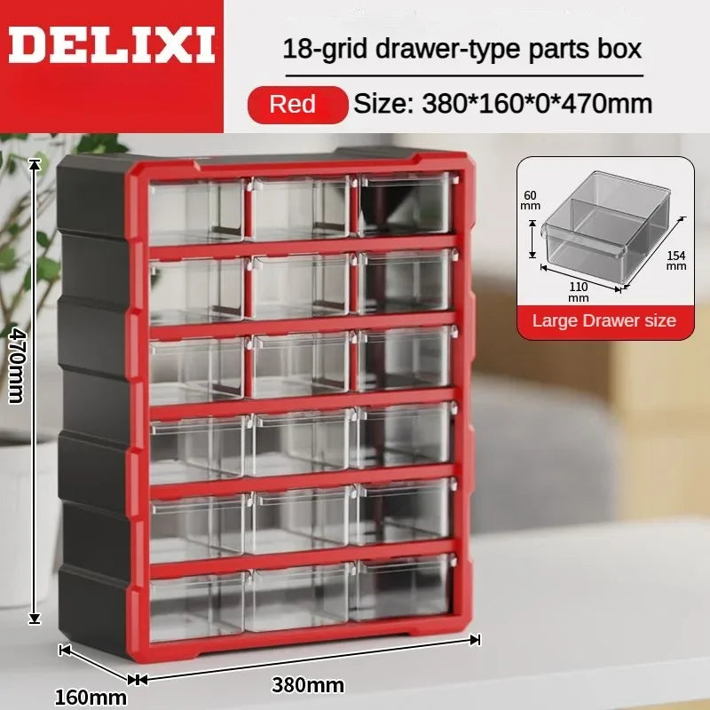 Boîtes de rangement en plastique dur pour outils, pièces d'outils, vis, coffre à outils, tiroirs, travail, professionnel, maison, outils, emballage