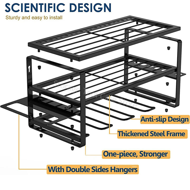 Organisateur d'outils électriques à 3 niveaux, armoire à outils murale