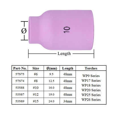 Lot de 10 buses en alumine 48/34 mm