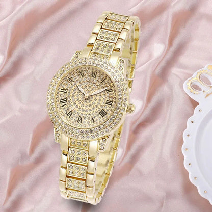 Lot de 2 montres de luxe à diamant pour femmes